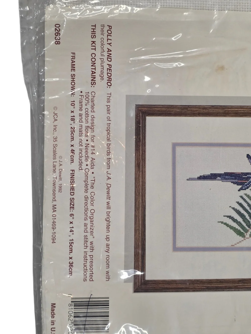 Vintage Needle Treasures Counted Cross Stitch Kit Polly & Pedro Parrots Sealed